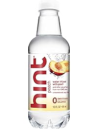 Hint Water Peach, (Pack of 12) 16 Ounce Bottles, Pure Water Infused with Peach, Zero Sugar, Zero Calories, Zero Sweeteners, Zero Preservatives, Zero Artificial Flavors