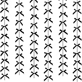 Black Ribbon Bow Hanging Garland Banner for Baby Shower Black Bow Party Decorations Girls Bow Birthday Decoration Tying The Knot Bridal Shower Party Room Décor 6pcs