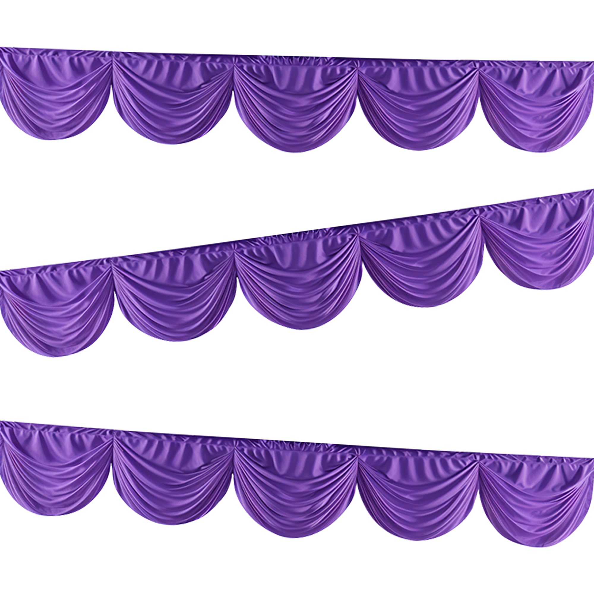 Trimming Shop 3 Metres Purple Ice Silk Wedding Drapery, Detachable Backdrop Curtain, Party Stage Swag Decoration, Reusable Drapes for Birthday, Baby Shower, Christmas & New Year Events - Pack of 1