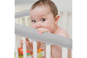 GENERIC 3 PC Crib Rail Covers for Teething,Bed Rail Guard，Protector for Sides,Reversible Guard Rail Protector for Full Size Crib(New-Gray)