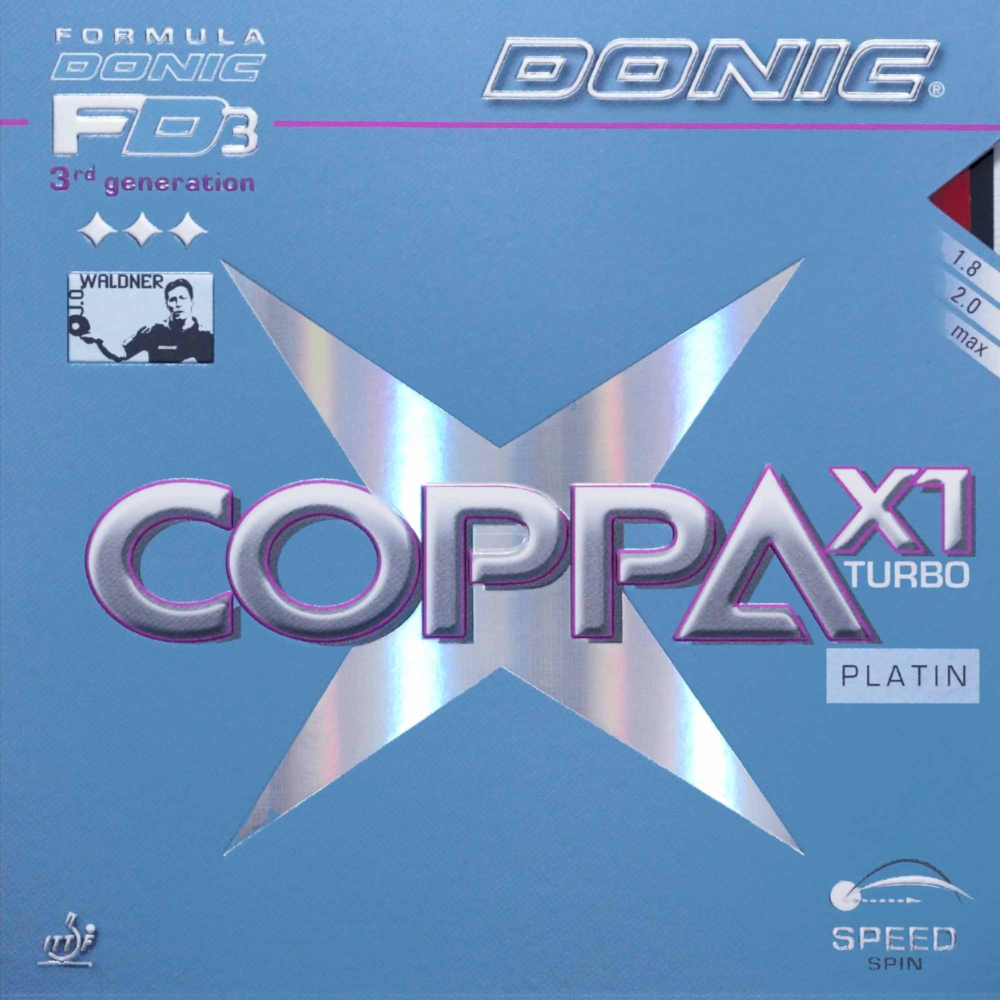DONIC rubber Coppa X1 Turbo Platinum, 2.3 mm