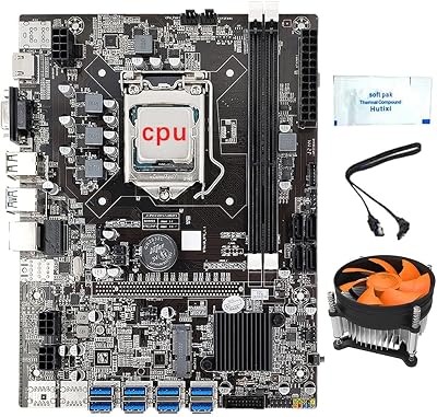 Lodokdre B75 Mining Motherboard 8 Card 12 USB3.0 LGA1155 DDR3 CPU Fan Cable