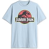Jurassic Park Men’s Big Classic Movie Logo T-Shirt Light Blue