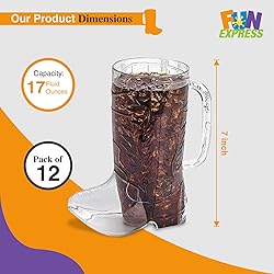 Fun Express Pack of 12 Cowboy Boot Mug, BPA Free