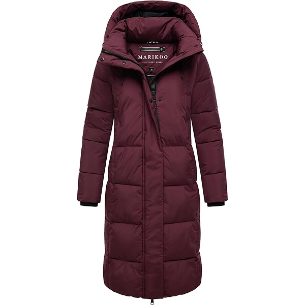 Marikoo Long Fall & Winter Coat for Women | Detachable Hood