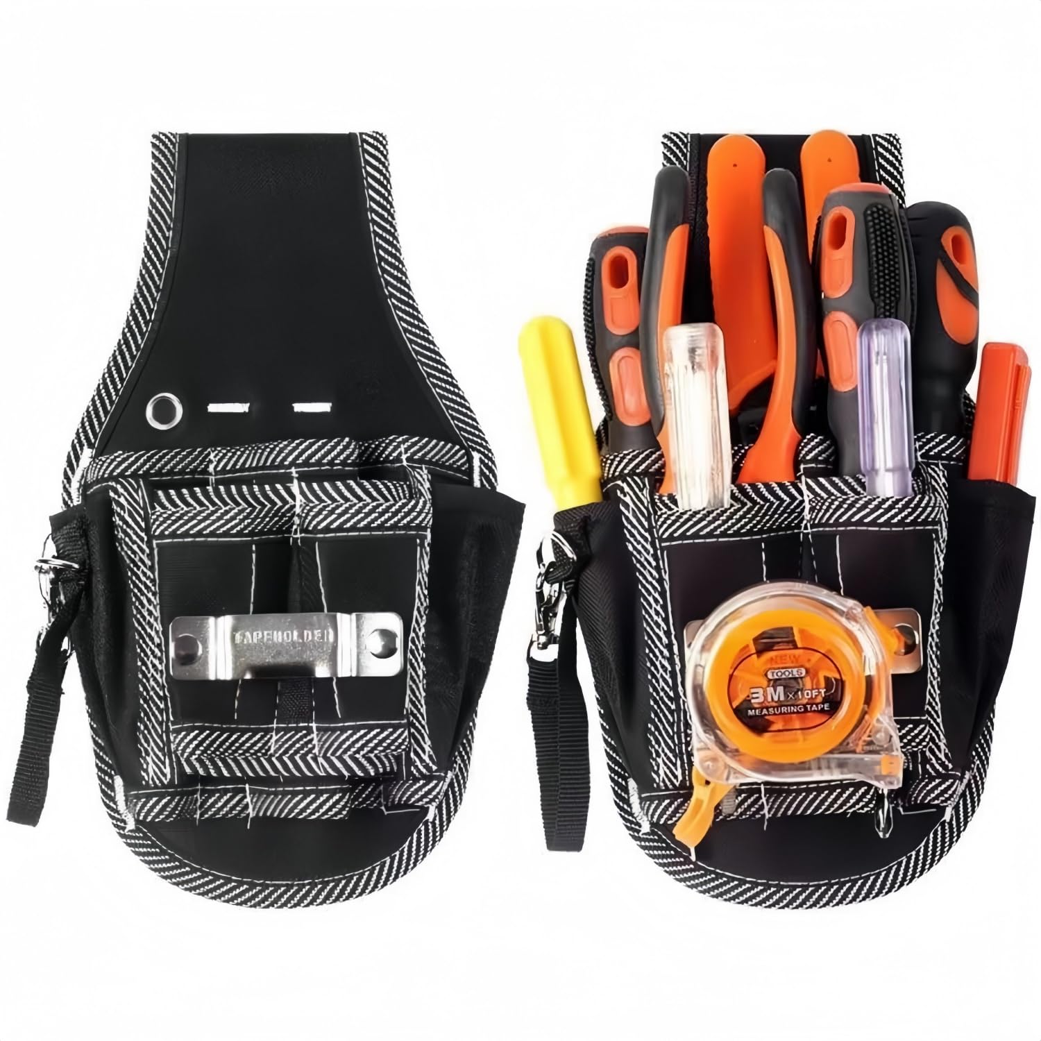 7-Pocket Technician Tool Belt Pouch, Multi Pockets Mini Tool Waist Bag for Electrician