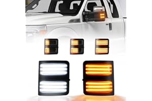 Gempro Sequential LED Side Mirror Marker Switchback Turn Signal Lights Replacement for 2008-2016 Ford F250 F350 F450 F550 Super Duty Mirror Marker Lamps, 2 Packs