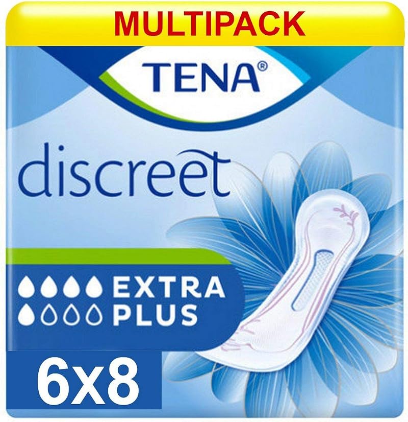 TENA Discreet Extra Plus Pads for Women, 48 Pack, Absorbency