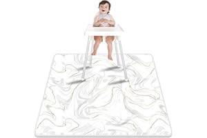 Paw Legend Baby Splat Mat - Under High Chair Floor Mat, Waterproof and Washable Eating Mat for Toddlers&Kids, Mess Mat for Art, Crafts on Floor or Table (Marble)