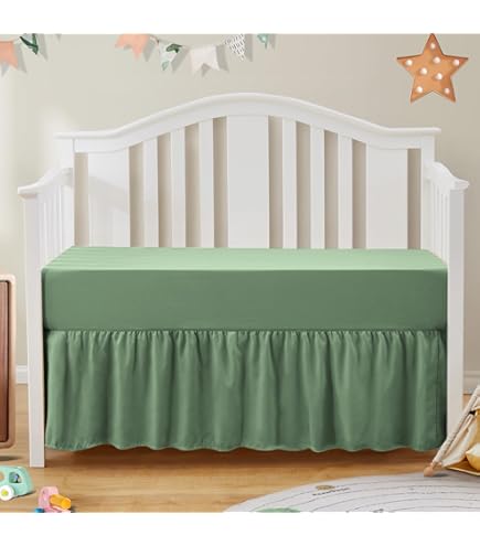 Crib Skirt Chevron Sweet Jojo Designs Dark Green Boy Baby Crib Bed