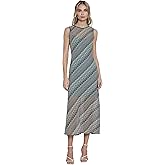 Donna Morgan Womens Sleeveless Midi Dress for Women | Summer Semi-Sheer Wedding Guest Womens Dresses