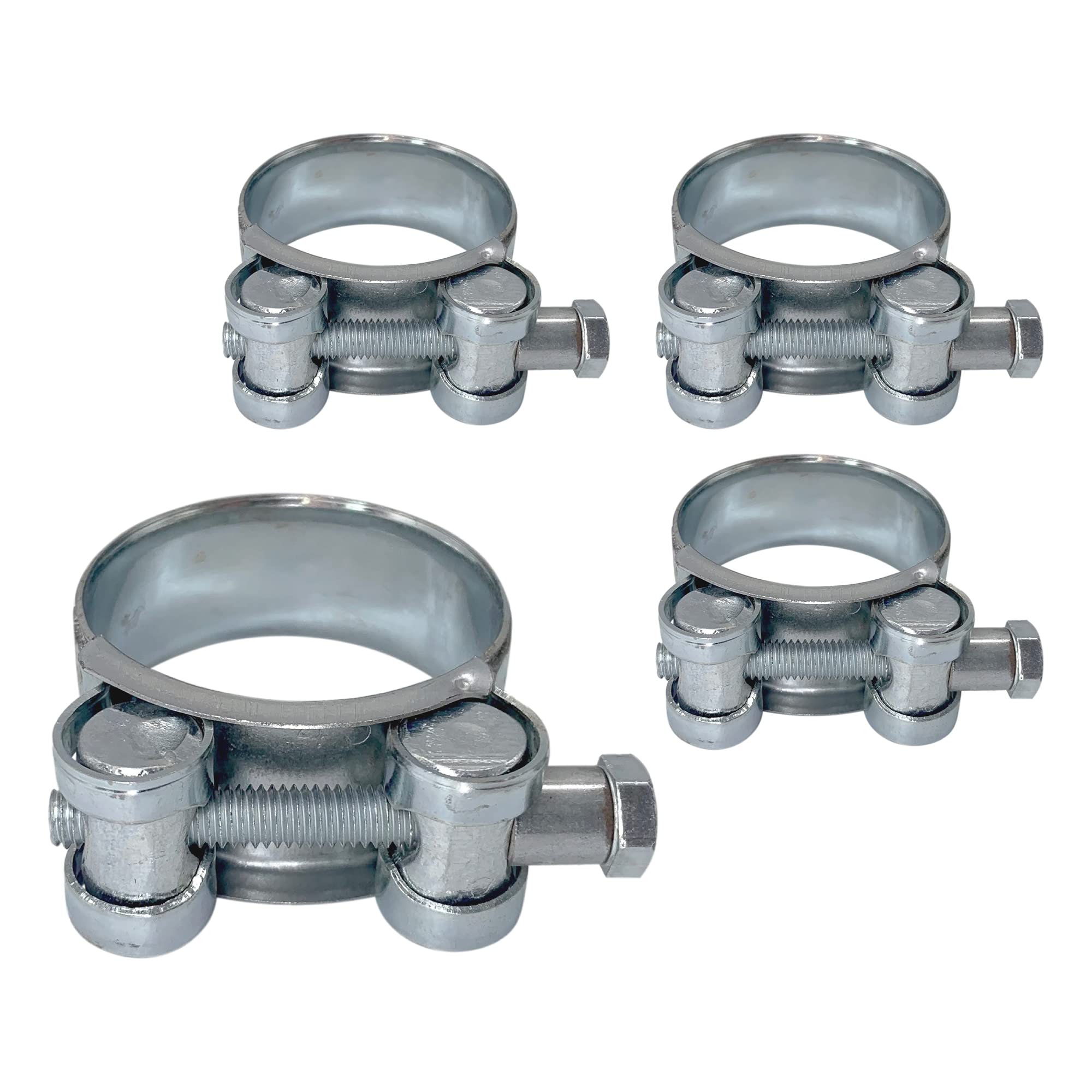 (Pack of 4 pcs) Pipe 40-43 mm Strong Reinforced Pipe Clamps, Galvanized Steel Tube Hose Clamp Fasteners (4 pcs, 40-43 mm)
