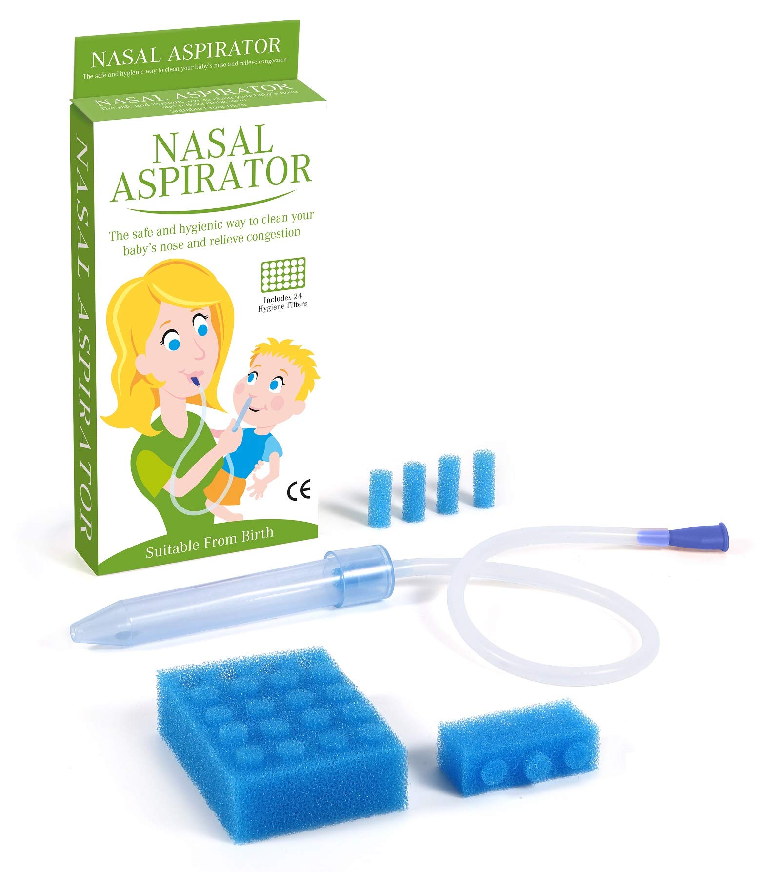 SSWA Co. Ltd Baby Nasal Aspirator with 24 Hygienic Filters Blue