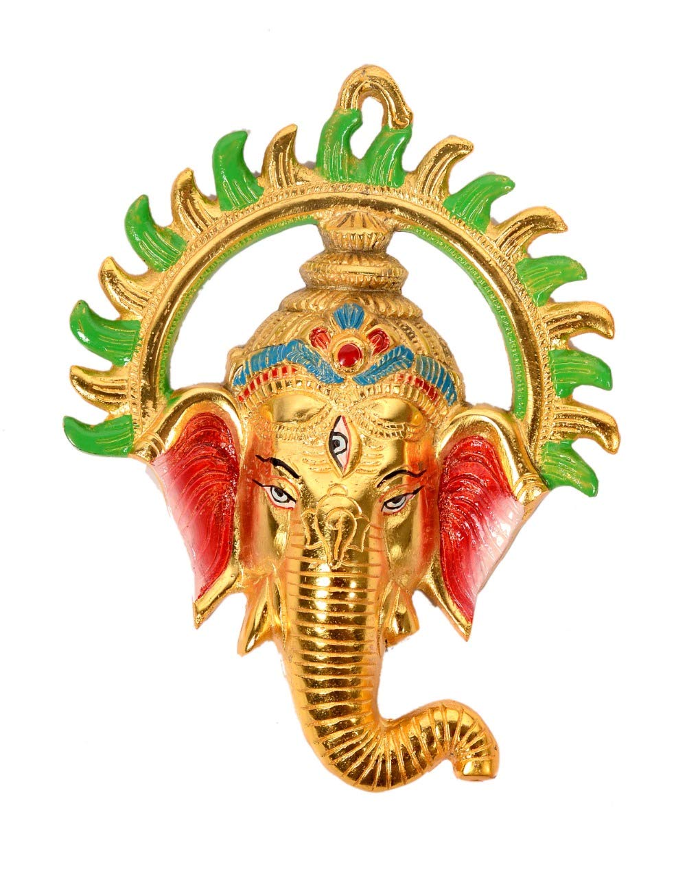 Metal Ganesha Wall Hanging Sculpture Lord Ganesh Idol Ganpati Lucky