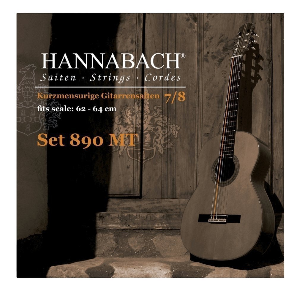 Hannabach Classical Guitar Strings Series 890 MT for 7/8 Children's Guitar Scale: 62-64 cm - G3 - 8903MT 7/8