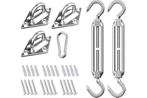 KOOL KOI SHADE Stainless Steel 6 Inch Hardware Kit for Triangle Sun Shade Sail Outdoor Pergolar Canopy
