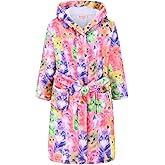 QPANCY Girls Robe Kids Bathrobes Soft Plush Fleece Pajamas Sleepwear