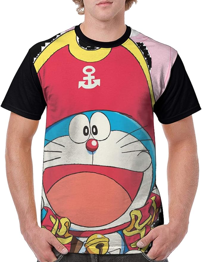 Cwiohtg Doraemon Men's Printed ShortSleeved TShirt, Fashion Trend