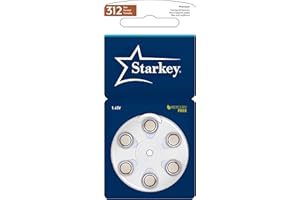 STARKEY PRODUCTS Starkey Size 312 Premium Hearing Aid Batteries 60 Pack - Long Easy Tab - Mercury-Free - Zinc Air Technology - Made in USA - Plus Keychain Battery Case (60)