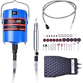 JUWELAIDE Flex Shaft Grinder Rotary Tool Kit - Variable Speed Electric Grinder w/Flexible Shaft, Foot Pedal Control &amp; Tapered Handpiece - Wood Carving, Shaping, Polishing, Grinding &amp; Engraving