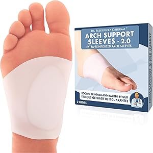 Dr. Frederick's Original Arch Support Sleeves 2.0 - Doctor Developed Flat Foot Arch Supports - 2 Pieces - Small/Medium