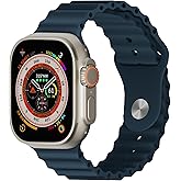 HeiKe Ocean Soft Silicone Bands for Apple Watch Ultra 3 Ultra 2 1 Band 49mm 46mm 45mm 44mm 42mm 41mm 40mm 38mm Men Women,Sport Breathable Wristband Strap for iWatch Series 11 10 9 8 7 6 5 4 3 2 1 SE