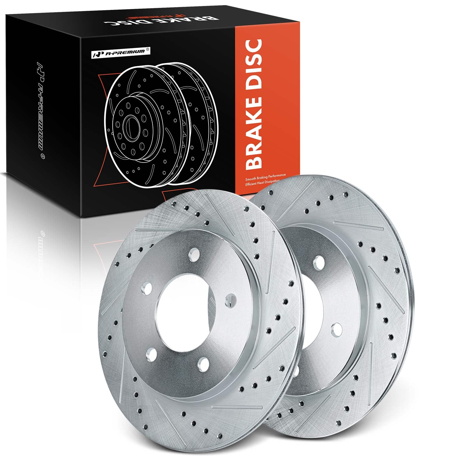 A-Premium 12.13 inch (308.1mm) Front Drilled and Slotted Disc Brake ...