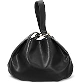 Women's Clutch Soft Vegan Leather Hobo Top Handle Bag Small Tote Purse