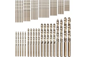 Hymnorq 74-Piece M35 Cobalt Drill Bit Set (1mm-8mm), Metric High Speed Steel Twist Bits for Hard Metal Stainless Steel, 5% Co