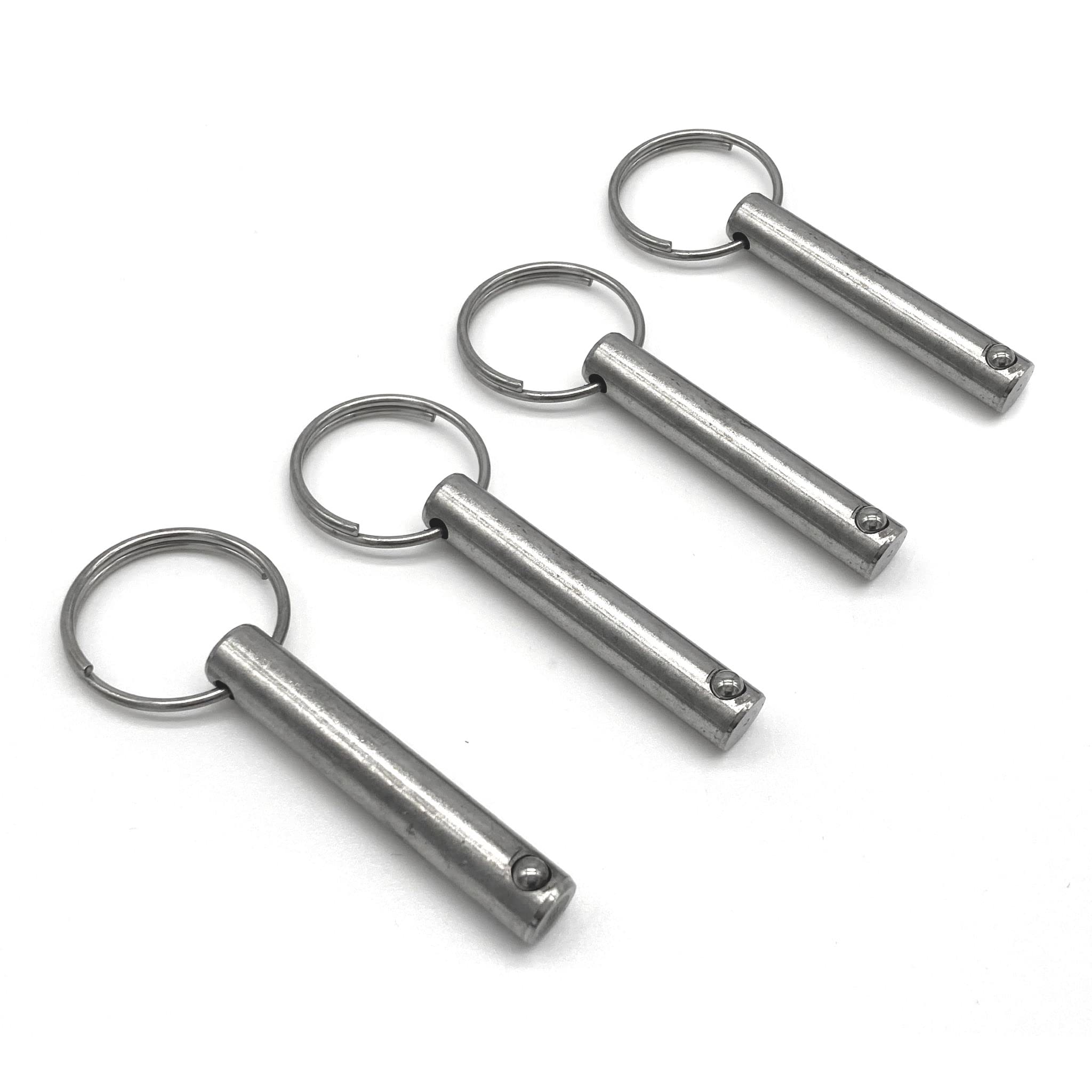 Safety Bolts 8 x 46 mm (4 Pieces) with Ball Lock and Ring, Splint Pin Bolt Ball Locking Bolt Stainless Steel Ring Pin