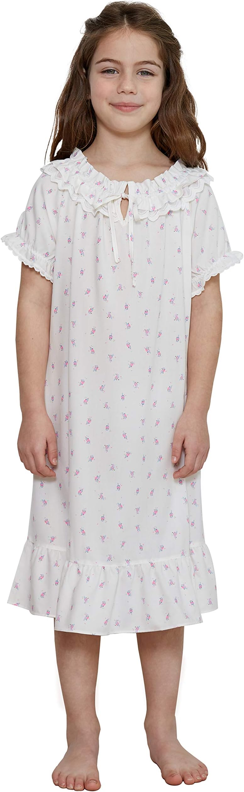 orcite Girls Nightgowns Pajamas 18M - 14 Years Short Sleeve One Piece Loose Fit PJS