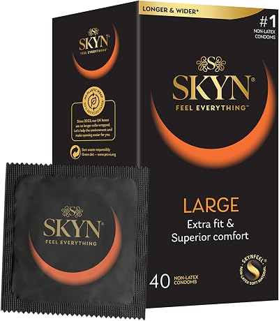 SKYN Large Condoms 40 Pack - Latex Free, Extra Large 56mm, Thin XL