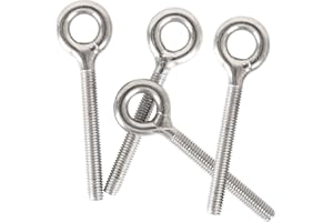 Amycheer M4 Eye Bolt 304 Stainless Steel Ringbolts Ring Screw Eyebolts Welded Closed Rod Metric Thread 10PCS