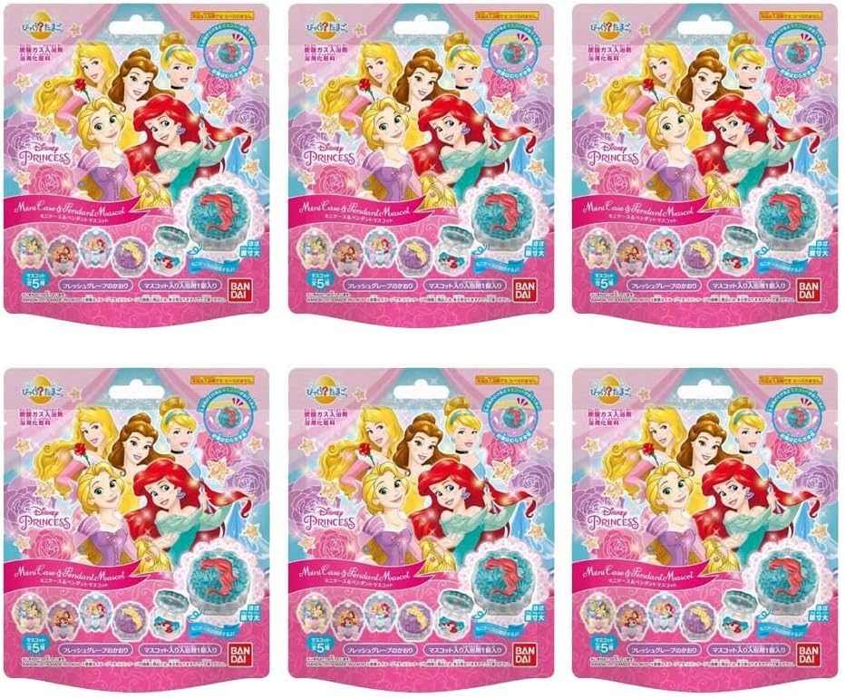 Amazon びっくらたまご ディズニープリンセス マスコット アクセサリー入り 6個1セット 入浴剤 バスボール Bandai 炭酸入浴剤 通販