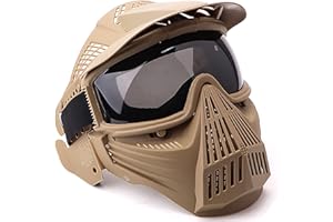 NINAT Airsoft Mask Tactical Masks Full Face with Lens Goggles Eye Protection for Halloween CS Survival Games Shooting Cosplay Mask Black Green Tan Grey