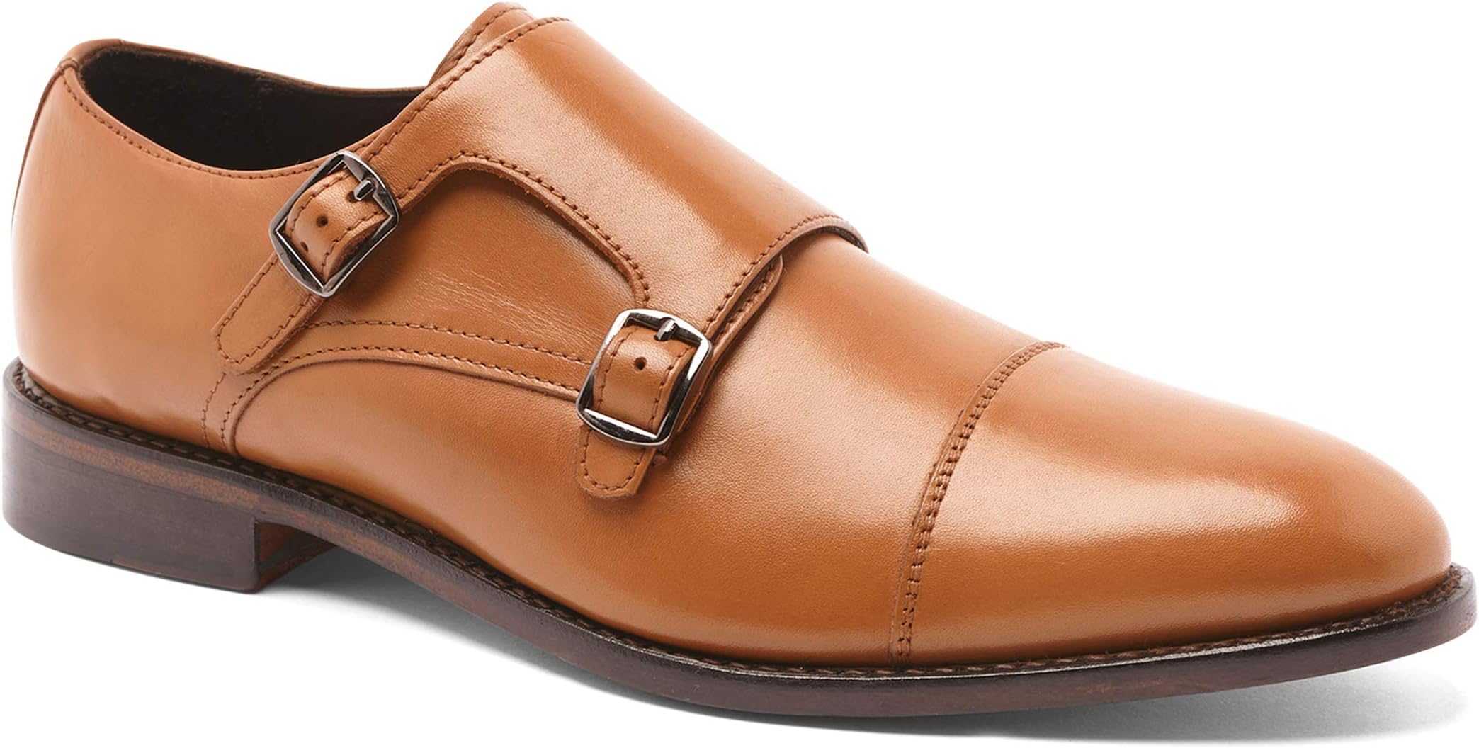 Anthony Veer Men's Roosevelt II Monk Strap Full Grain Leather Dress Office Formal Wedding Casual Shoes in Goodyear Welt