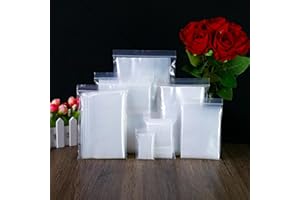 100PCS 1.57 x 2.36 Inch Clear Plastic Zipper Bags, Resealable Zip Lock Bags, Small Poly Bags with Seal Zipper for Pills Hardw