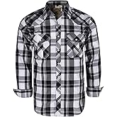 COEVALS CLUB Men's Western Cowboy Long Sleeve Pearl Snap Casual Work Shirts