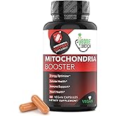 Vegan Mitochondrial Support – Advanced Cellular Wellness & Natural Energy Formula with CoQ10, PQQ, Acetyl-L-Carnitine, Alpha-Lipoic Acid, Magnesium, BioPerine® - Daily Support (60 Capsules)