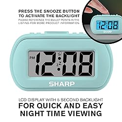 SHARP Digital Alarm Clock – Tactile Case with