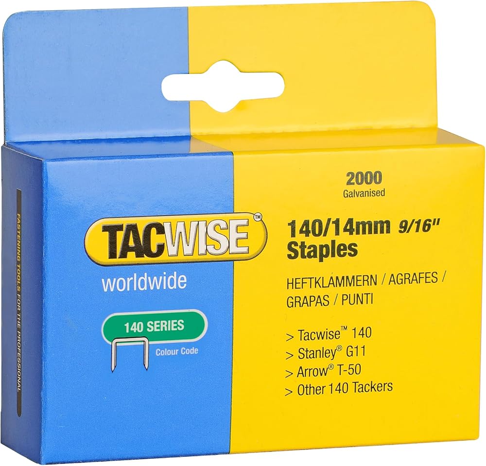 Tacwise 140/14mm Galvanised Staples Pack of 2000