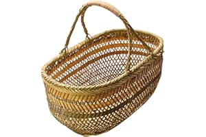 Ciieeo Hand Shopping Basket Reusable Baskets Weave Basket Bamboo Basket Vegetable Basket Baskets Hamper Fruit Basket Wicker Fruit Basket Harvest Basket Garden Hod Egg