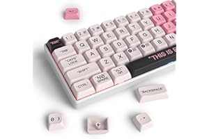 Guffercty kred Cute PBT XDA Keycaps 144 Keys Pink Heart Custom Keycaps 75 Percent Keyboard Keys Caps with keycap Puller for M