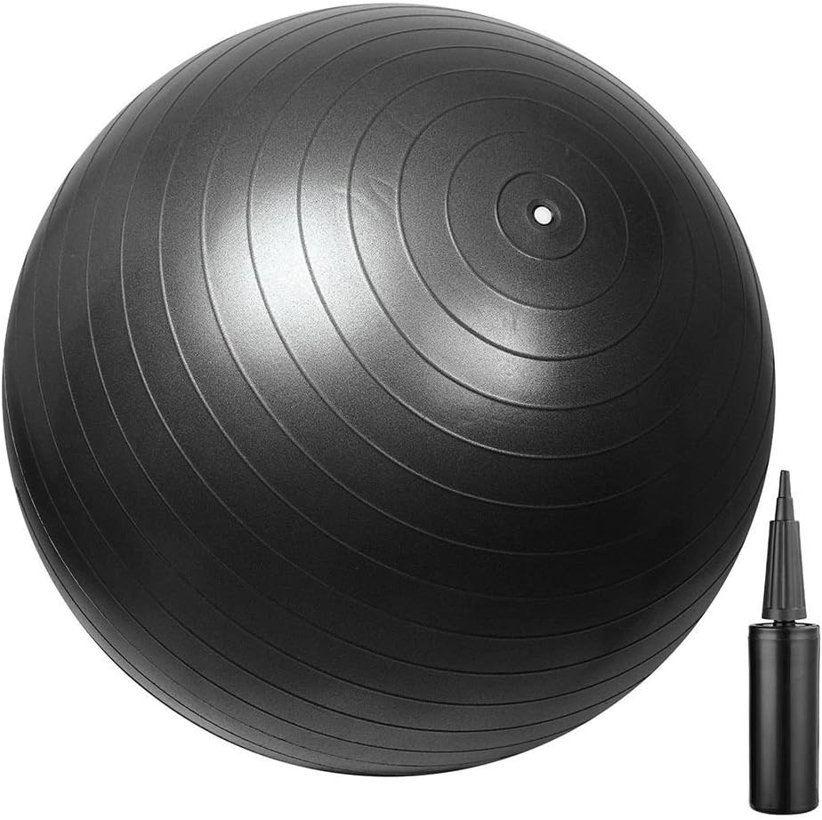 Daweier Anti-Burst & Slip Resistant Exercise Ball Professional Grade Color Silver Diameter 65cm