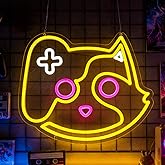 Whfobfe Neon Sign Led Neon Lights Signs for Wall Decor USB Powered Led for Room Decoration (Game Cat)