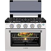 CAMPLUX Classic RV Propane Range 17 Inches, Propane Range Oven with 3 Burners Cooktop for RV, RV Propane Stove Oven Combo 28,