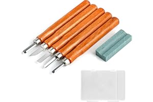COR CORDIUM Wood Chisel Sets,5 Piece Chisel with Sharpening Stone, Wood Carving Chisels for Woodworking,Pumpkin Carving