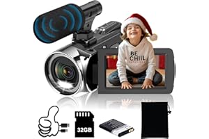 Weochi Video Camera Camcorder HD 4K 48MP Digital Cameras Recorder for YouTube TikTok 3 Inch 270 Degree Rotation Screen 18X Zoom Vlogging Camcorders for Kids,Teens,Students,Beginners,Elders