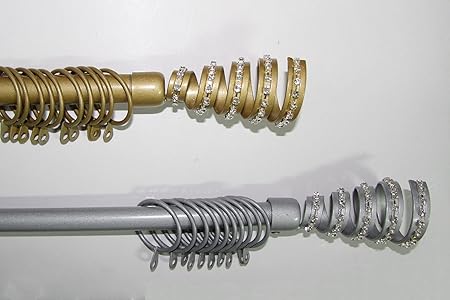 210 cm con 10 anillas dorado plateado