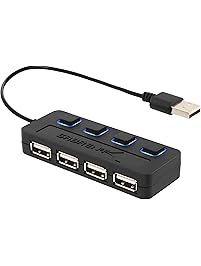Sabrent 4-Port USB 2.0 Hub with Individual Power Switches and LEDs (HB-UMLS)